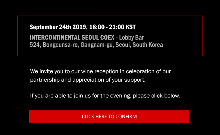 We invite you to our wine reception in celebration of our partnership and appreciation of your support.