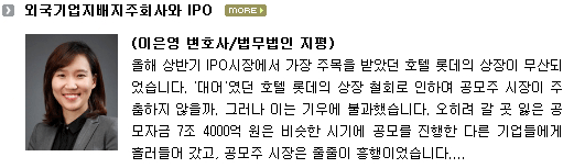 외국기업지배지주회사와 IPO