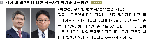 직장 내 괴롭힘에 대한 사용자의 책임과 대응방안