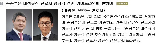 공공부문 비정규직 근로자 정규직 전환 가이드라인에 관하여