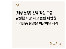 [해상 분쟁] 선박 작업 도중 발생한 사망 사고 관련 대법원 파기환송 판결을 이끌어낸 사례